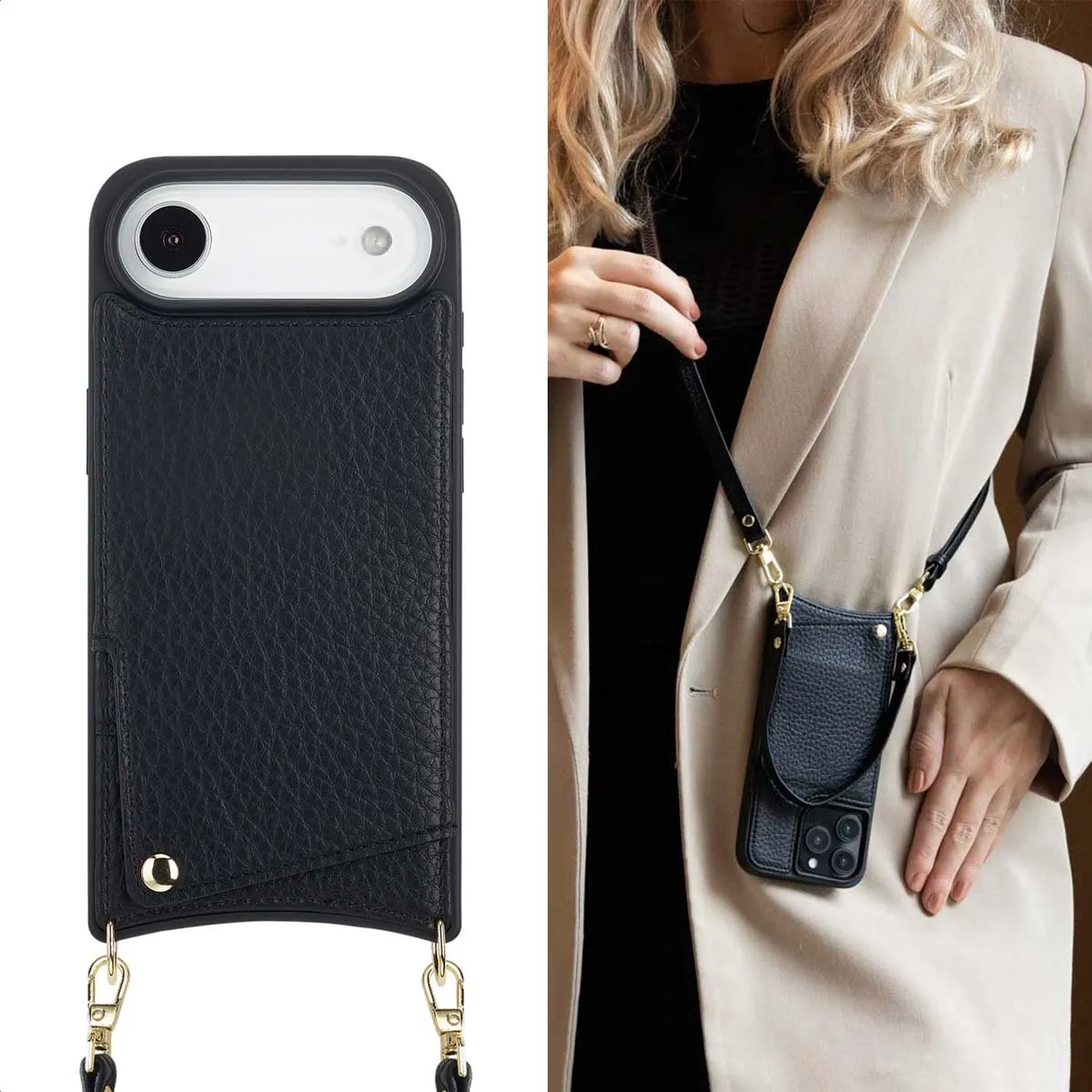 Selencia Hoesje iPhone 17 Air - 2 Pasjes - Zwart