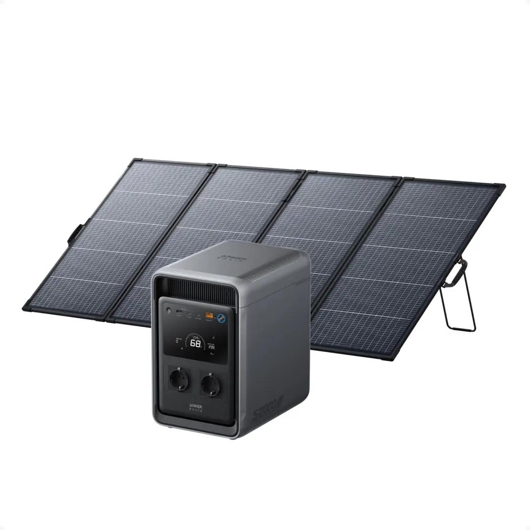 Anker SOLIX S2000 draagbaar powerstation met 400W zonnepaneel-Zonnegenerator met