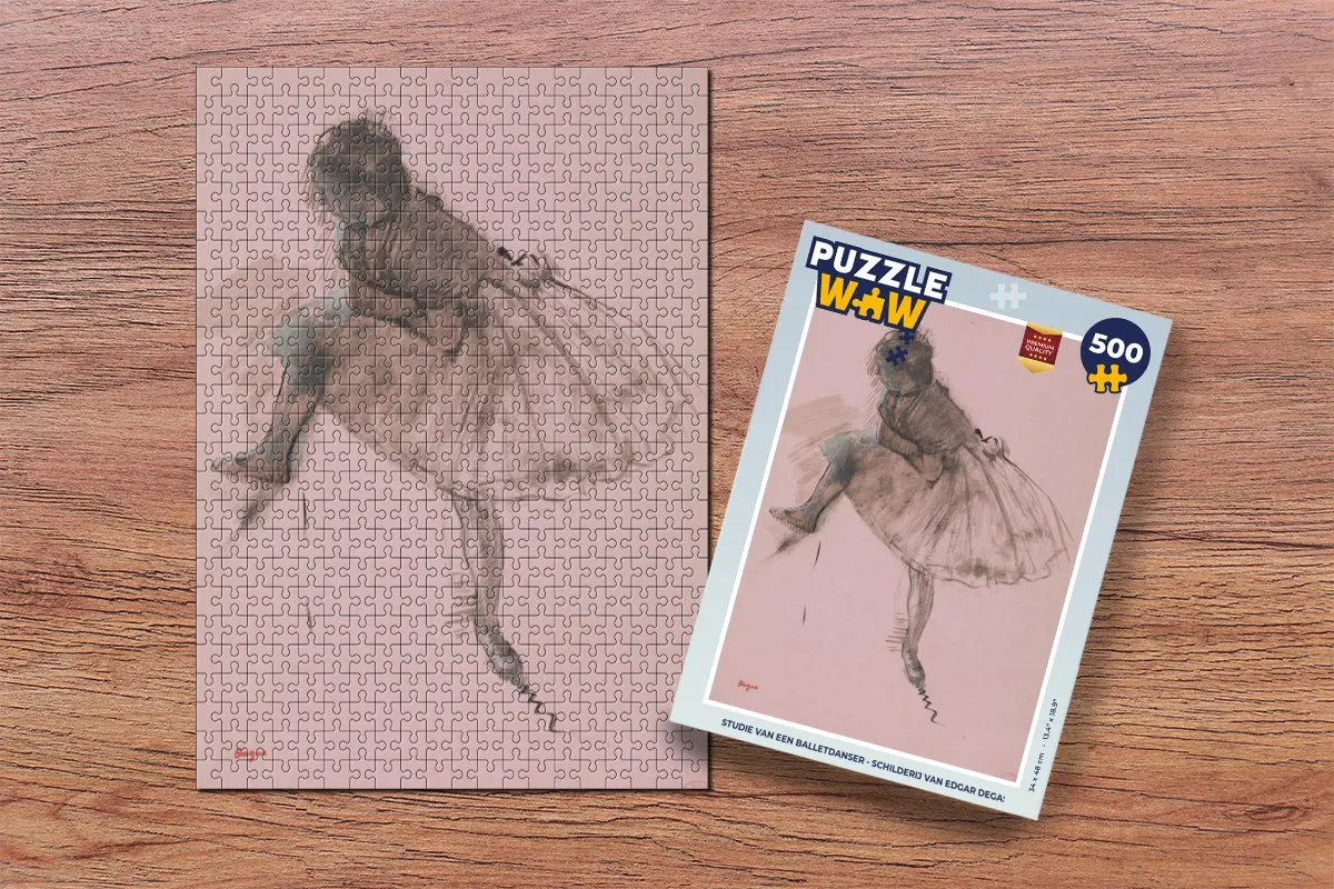 PuzzleWow Legpuzzel Studie van een Balletdanser - 500 Stuks - Multicolor