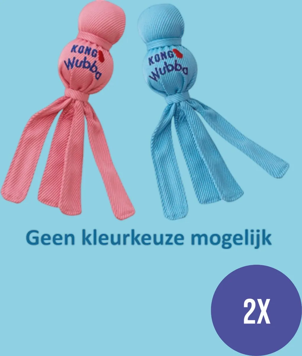 KONG Wubba Puppy Speeltje - Blauw & Roze