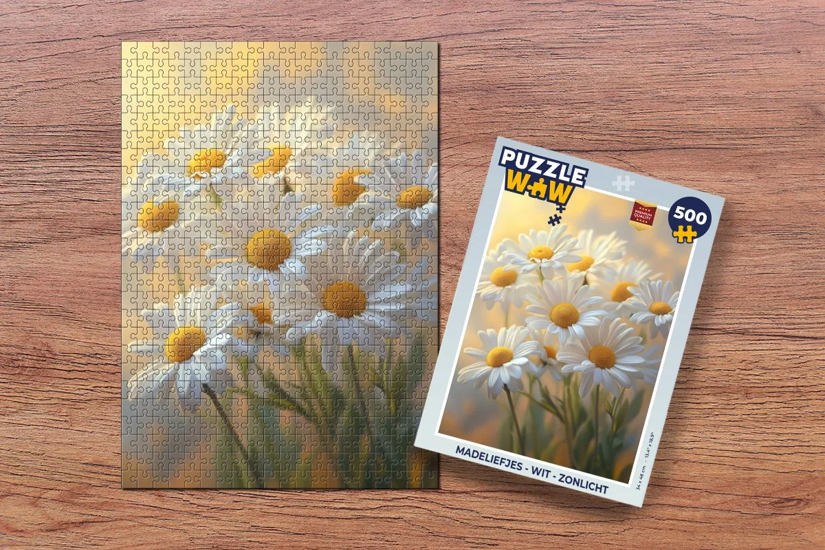 PuzzleWow Madeliefjes Wit Legpuzzel 500 Stuks - 8721173242739