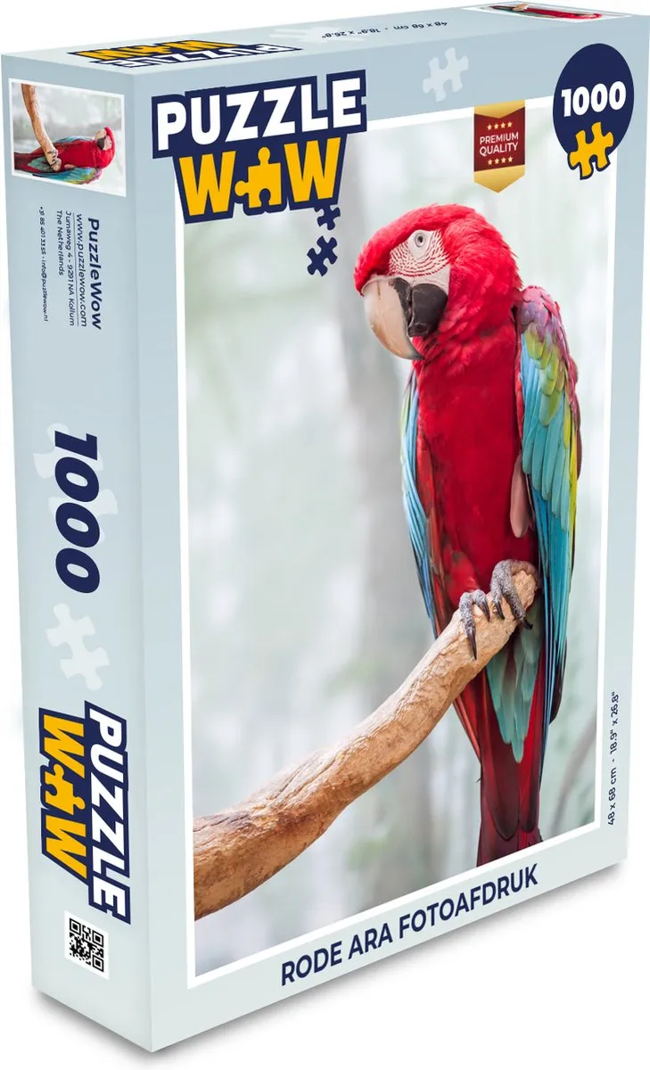 PuzzleWow Legpuzzel Rode ara 1000 Stuks