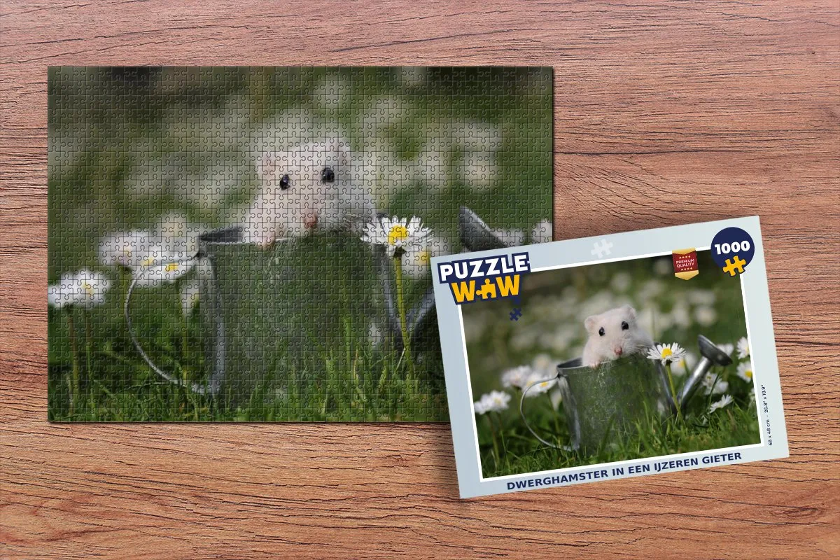 PuzzleWow Dwerghamster IJzeren Gieter Legpuzzel 1000 Stuks - Multicolor