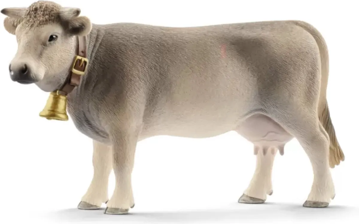 Schleich FARM WORLD Braunvieh Koe Speelfiguur 13874 - Grijs