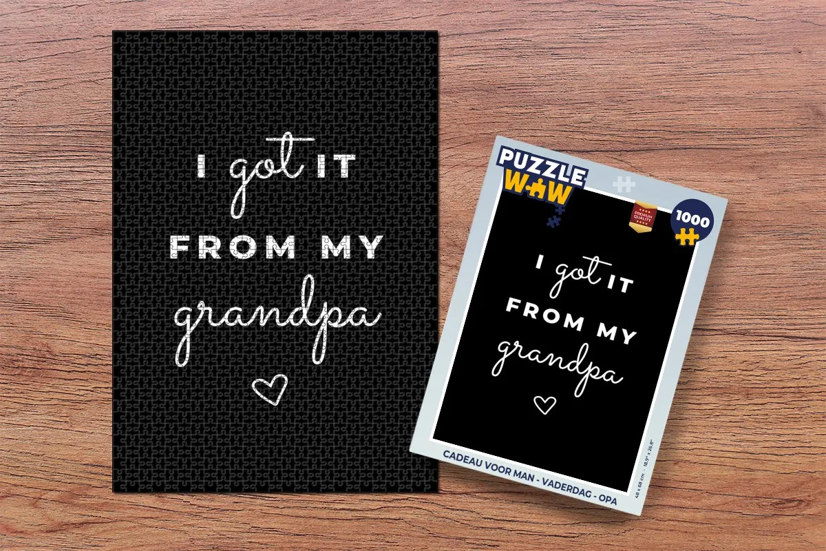 PuzzleWow Legpuzzel I got it from my grandpa - 1000 Stuks - Multicolor