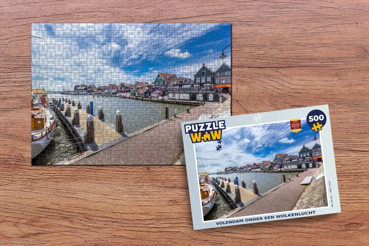 PuzzleWow Volendam Wolkenlucht Legpuzzel 500 Stuks - Multicolor
