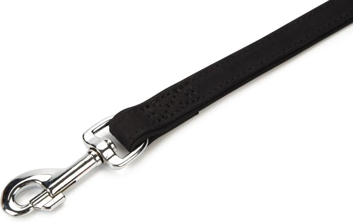 Beeztees Leren Looplijn Buffalo Zwart - 100cm x 22mm - afbeelding 2 van 3