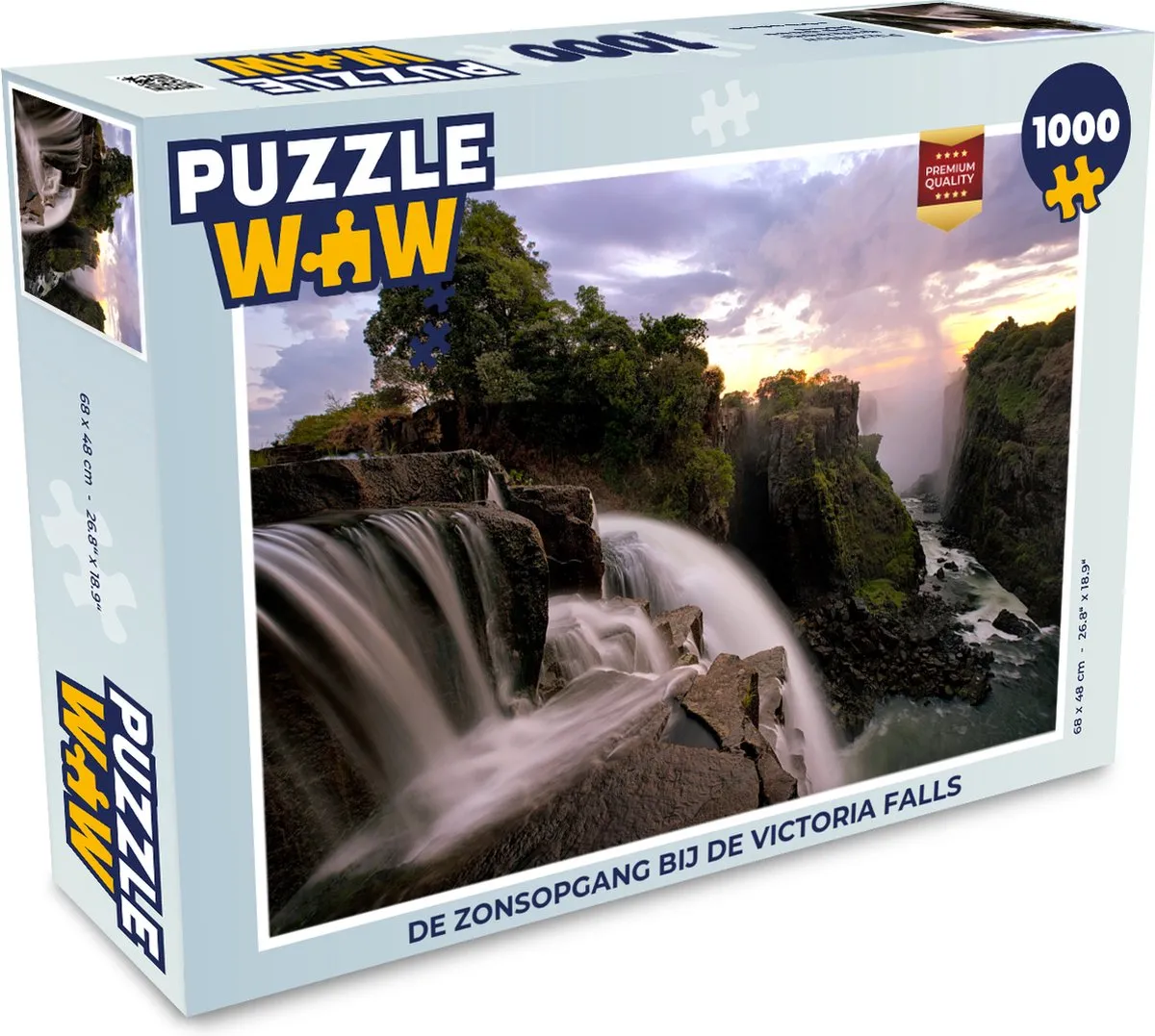 PuzzleWow De zonsopgang bij de Victoria Falls Legpuzzel 1000 Stuks - Multicolor