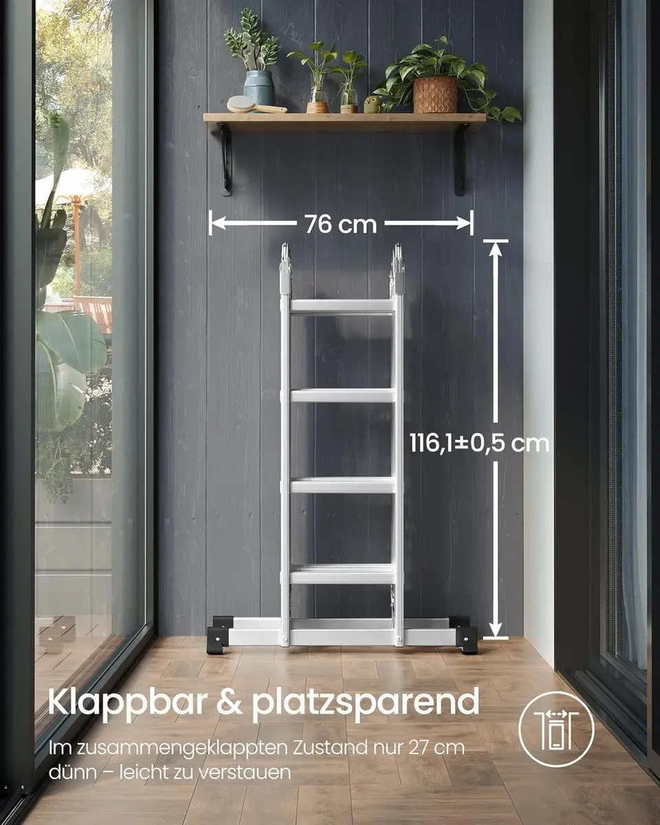 Songmics GLT046E01 Multifunctionele Ladder 430cm - Zilver - afbeelding 6 van 6