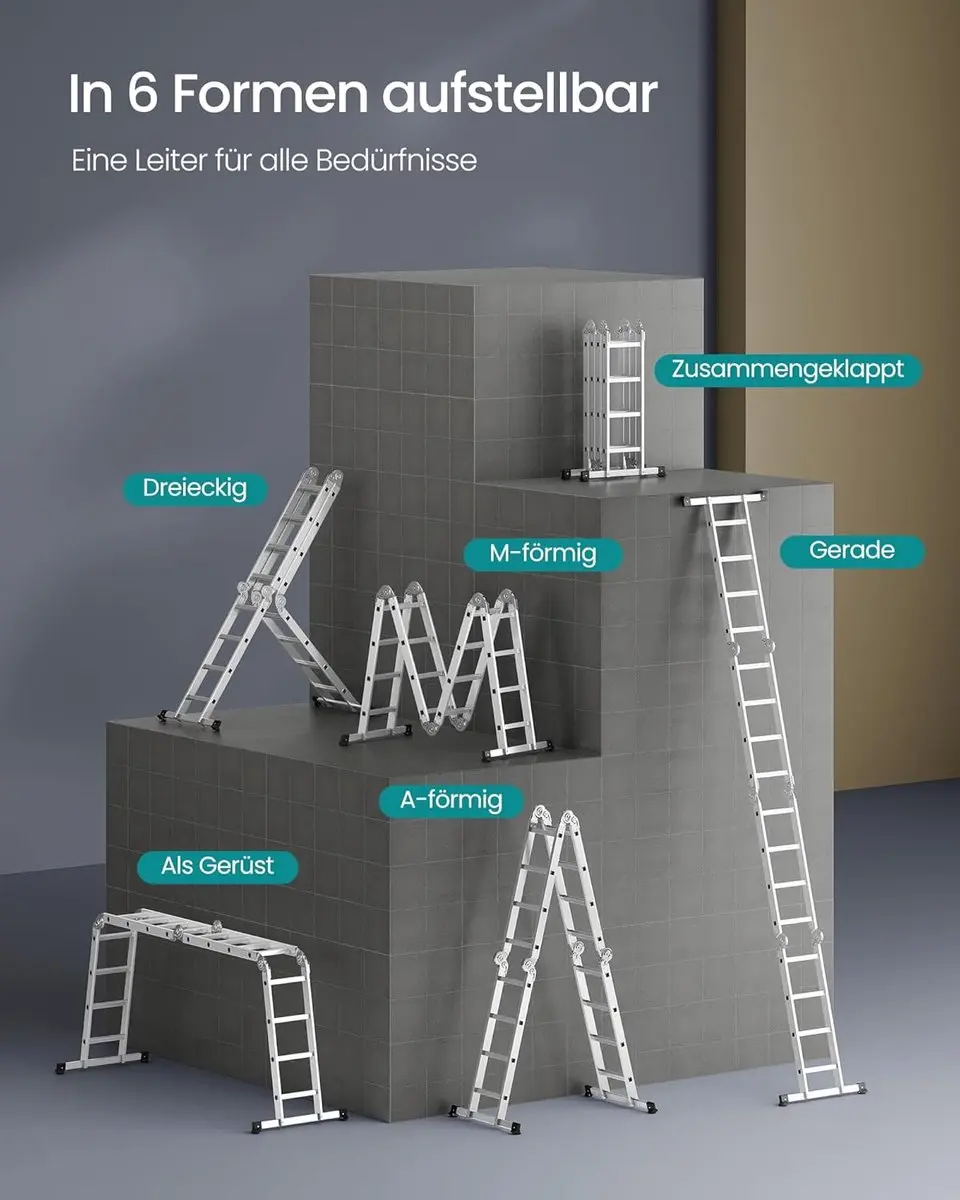 Songmics GLT046E01 Multifunctionele Ladder 430cm - Zilver - afbeelding 2 van 6