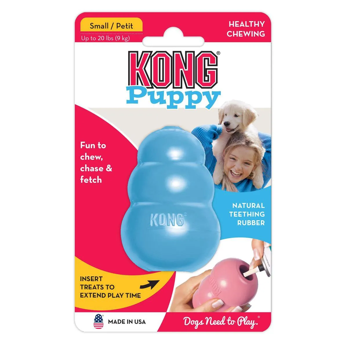 KONG Puppy Rubber Speelgoed 7.62cm - Roze - afbeelding 6 van 6