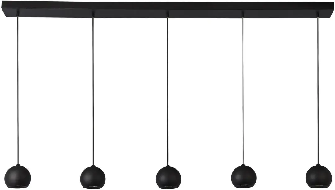 Searchlight Eindhoven Hanglamp 5 Lichts - Zwart - afbeelding 4 van 6