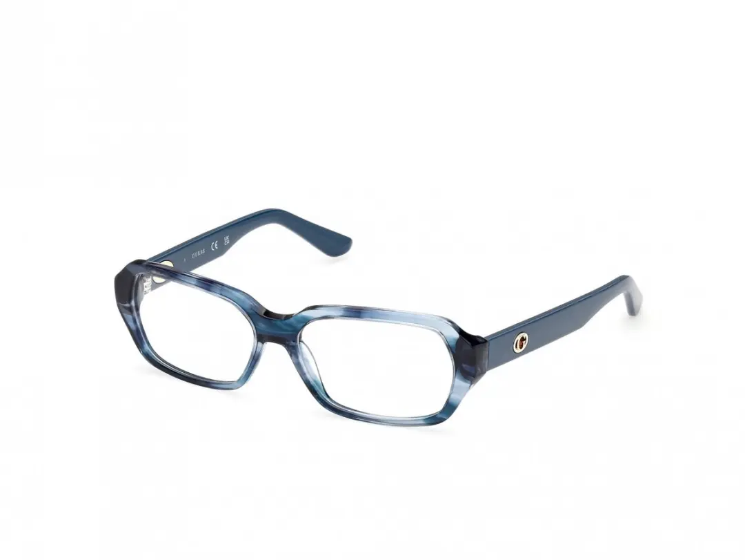 Guess GU50380 Blue/horn 56/15/140 WOMAN Brilmonturen