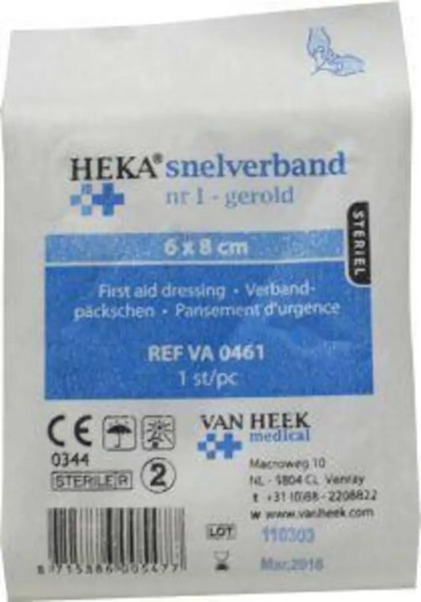 Van Heek Heka Snelverband 6x8cm - 1 Stuks - afbeelding 5 van 5