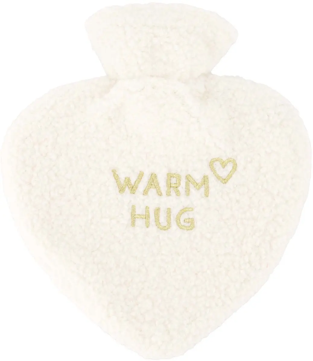 Zusss Hot Water Bottle Warm Hug Polyester / Rubber White / Gold