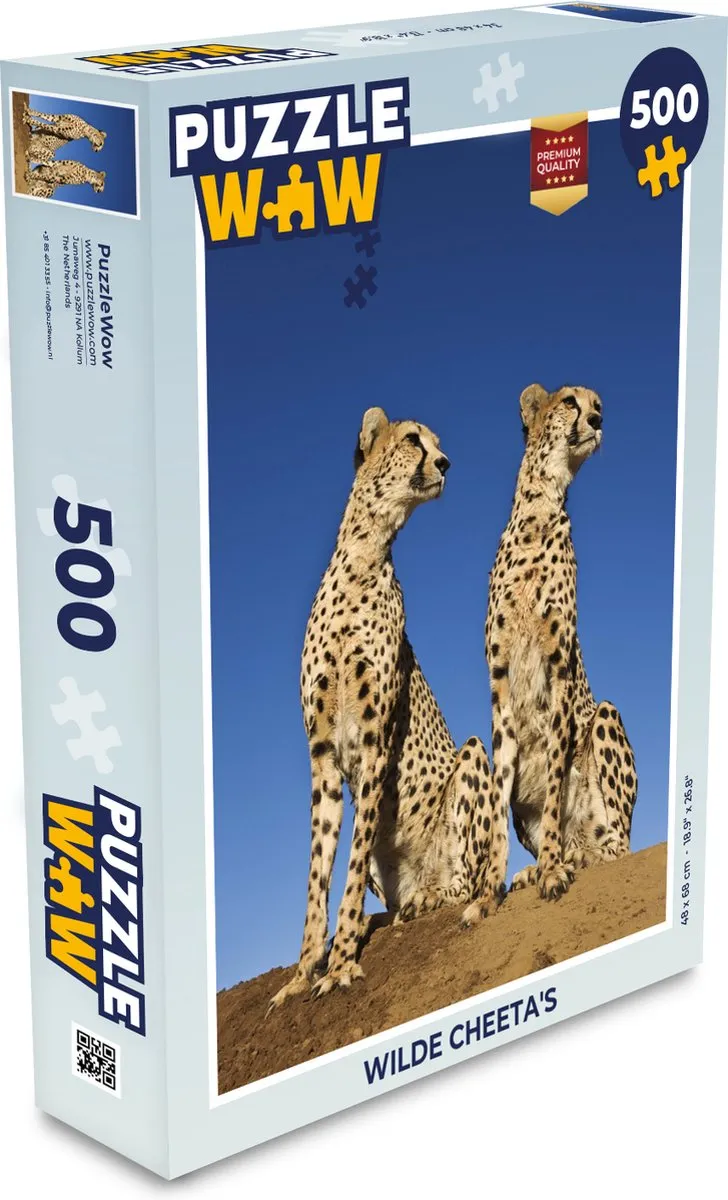 PuzzleWow Wilde Cheeta's Legpuzzel 500 Stuks