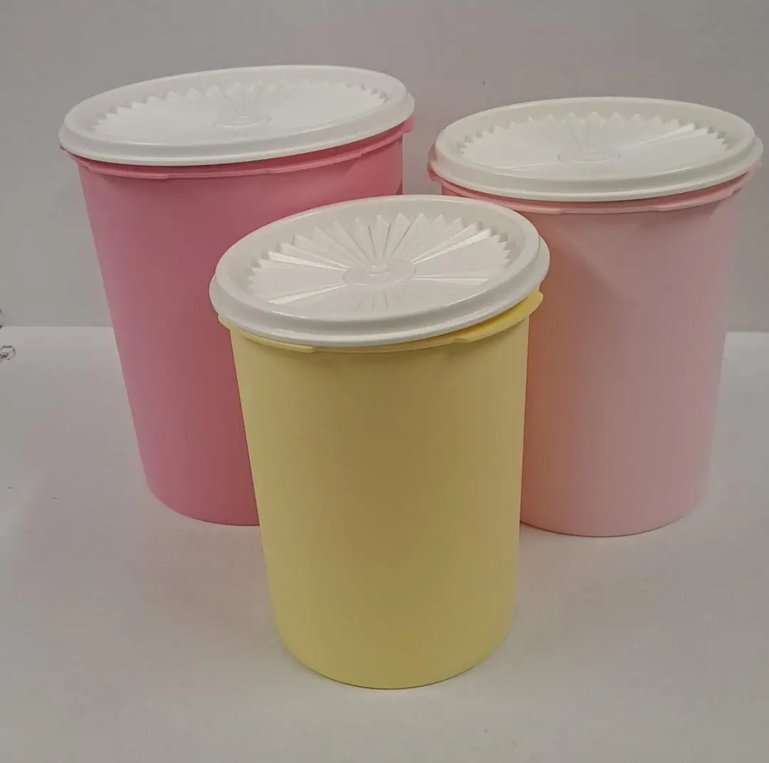 Tupperware Vintage Sterdeksel Bussen 3 stuks