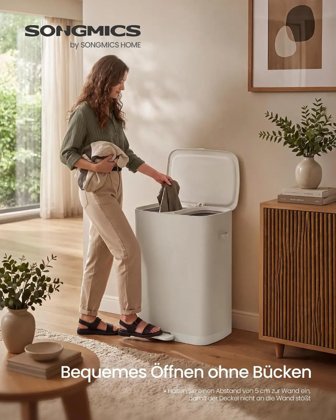 Songmics LCB832L101 Wasmand 160L - 2 Compartimenten - afbeelding 3 van 6