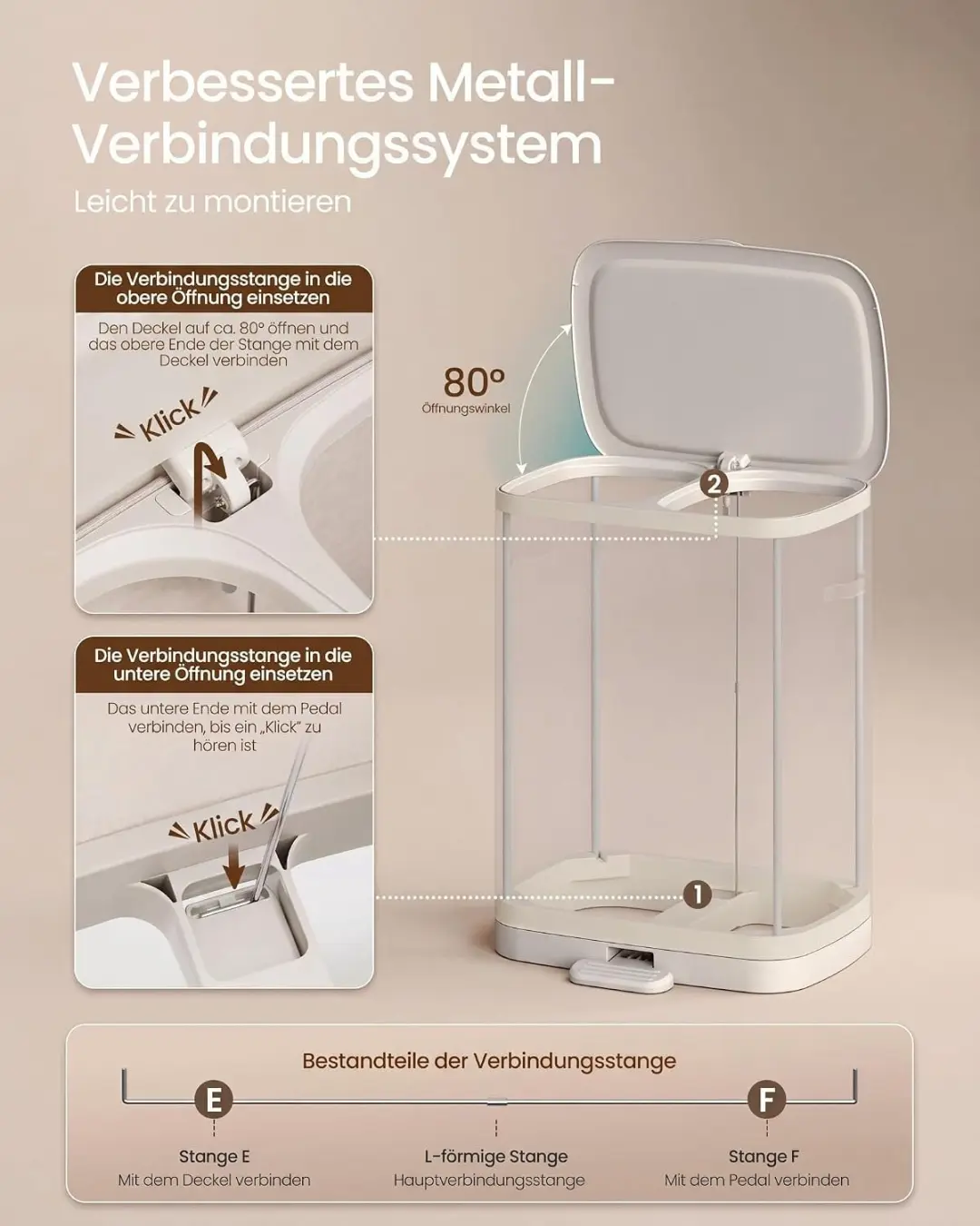 Songmics LCB832L101 Wasmand 160L - 2 Compartimenten - afbeelding 5 van 6