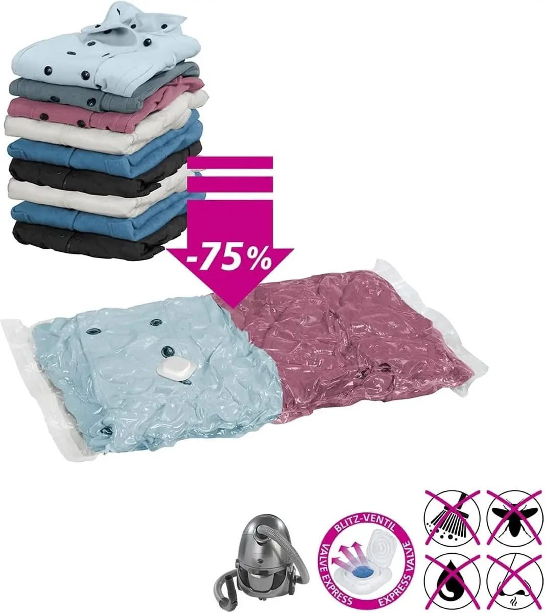 Wenko Vacuümzakkenset 52630100 - 6-delig - Transparant - afbeelding 6 van 6