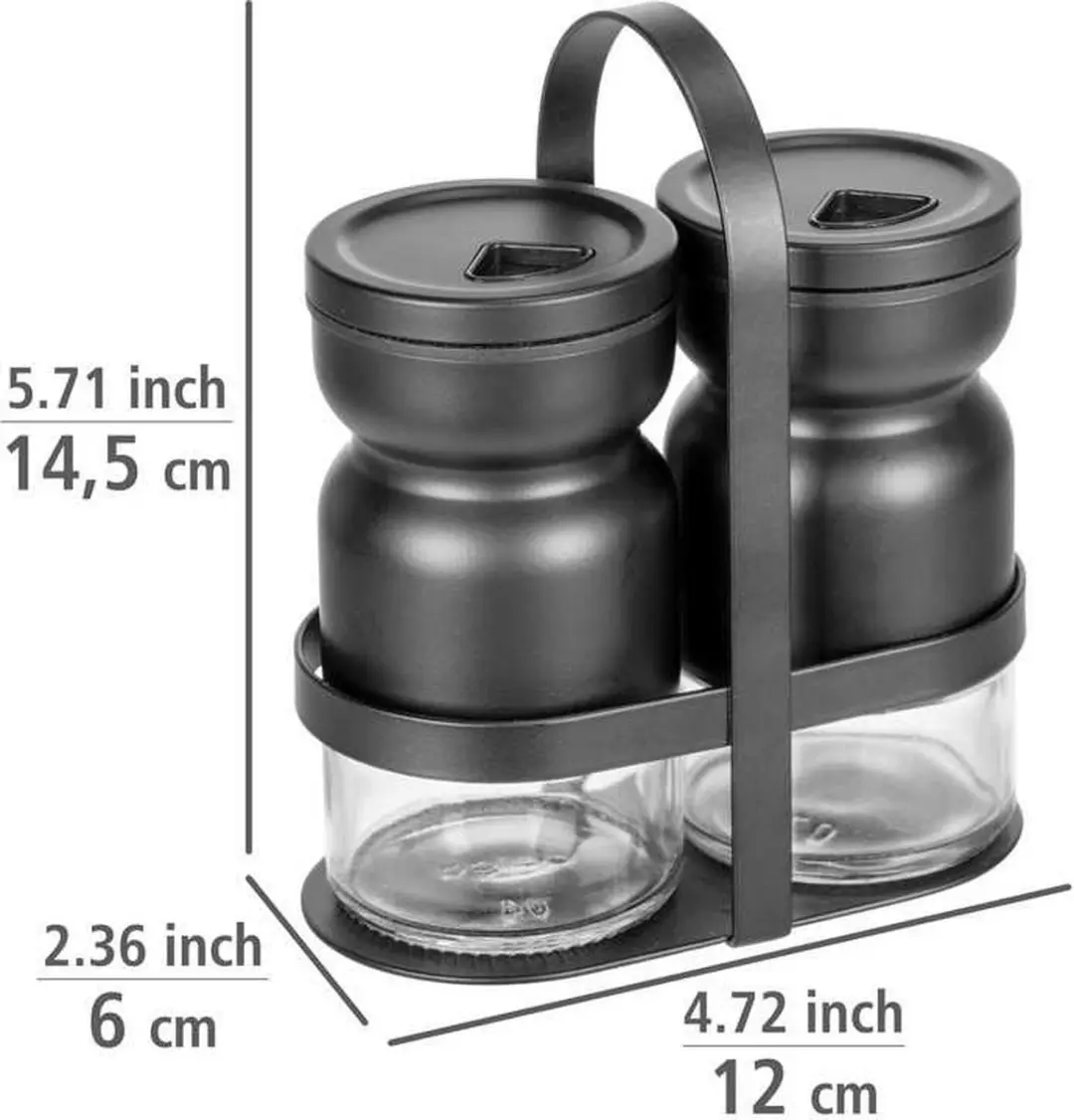Wenko Melli Kruidenstrooier 3-delig - 300g - Zwart - afbeelding 4 van 6