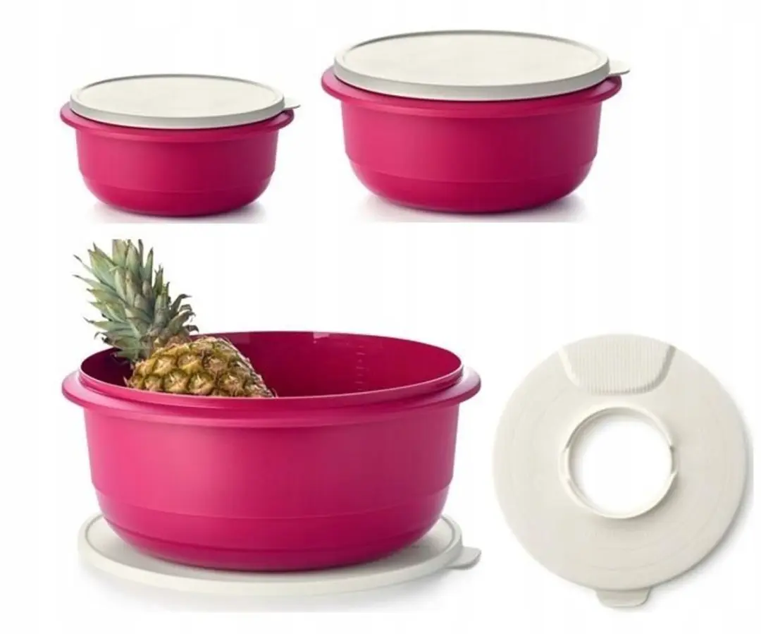 Tupperware Mengkommen Set 6L + 3,5L + 2L met Multifunctioneel Deksel