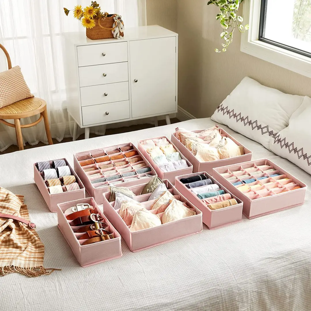 Songmics Ondergoed Organizer Set 8 Stuks Roze RUS008P01 - afbeelding 2 van 6