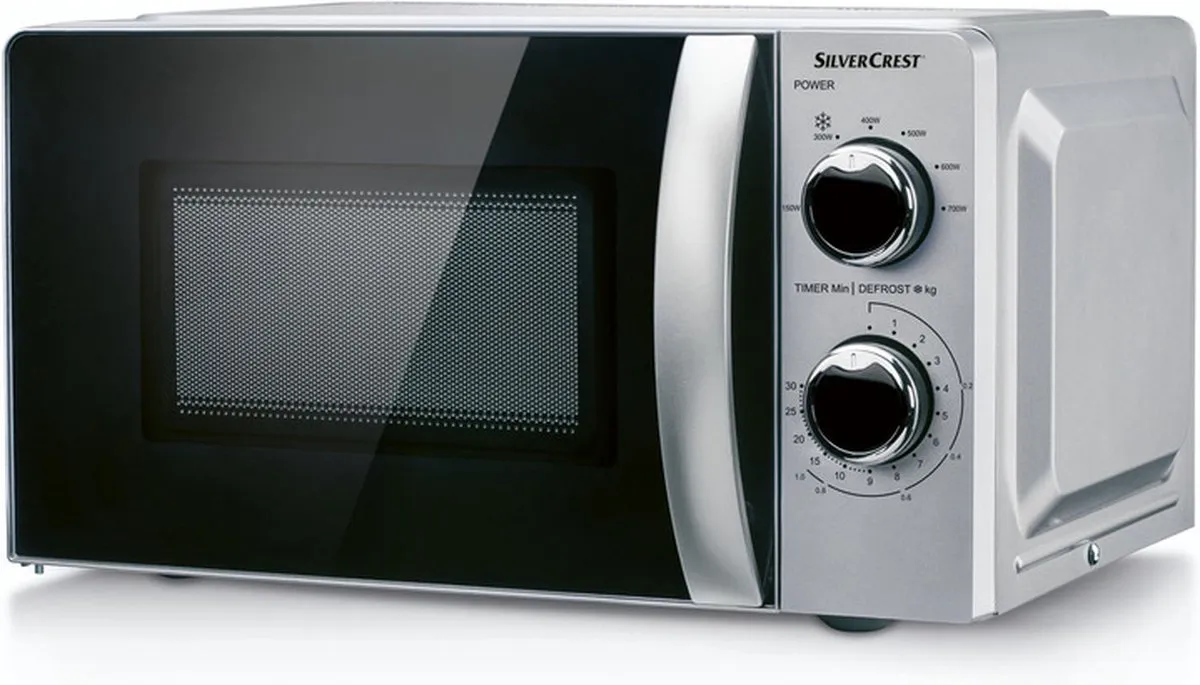 Silvercrest Magnetron 700W 17L - 6 standen - Zilver/Zwart