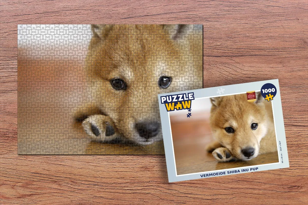 PuzzleWow Vermoeide Shiba Inu Legpuzzel 1000 Stuks - Multicolor