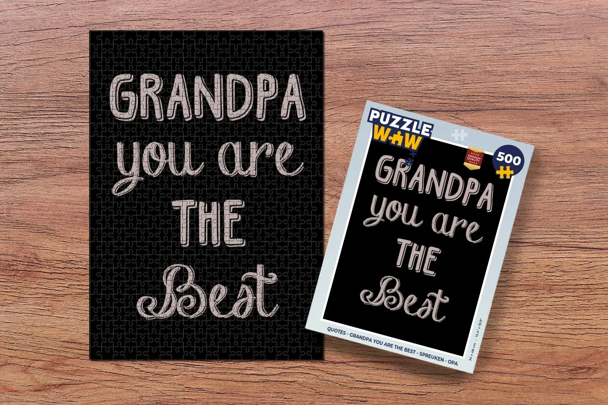 PuzzleWow Quotes Grandpa You Are The Best Legpuzzel 500 Stuks - Multicolor