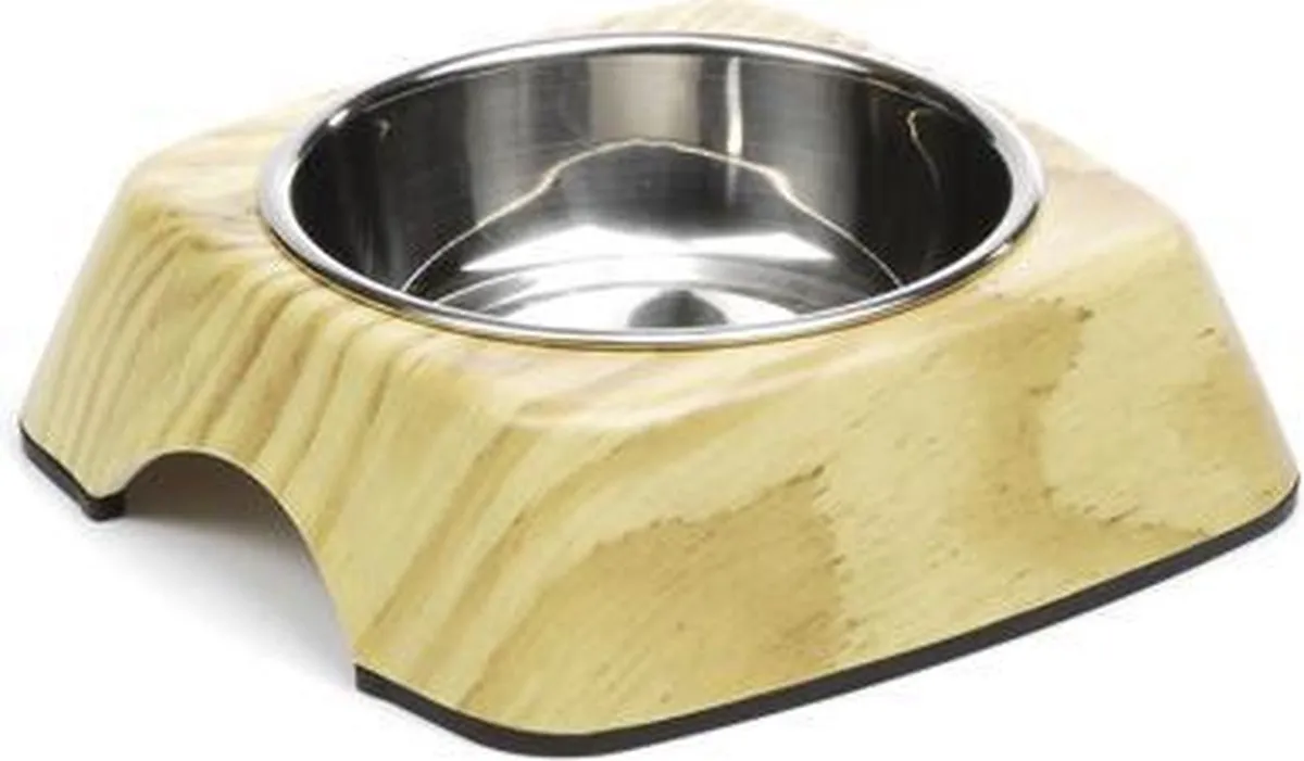 Beeztees Melamine Eetbak Natural Wood Ø22cm