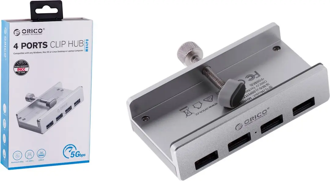 ORICO MH4PU-SV-BP USB-Hub 5 Poorten USB 3.1 Gen 1
