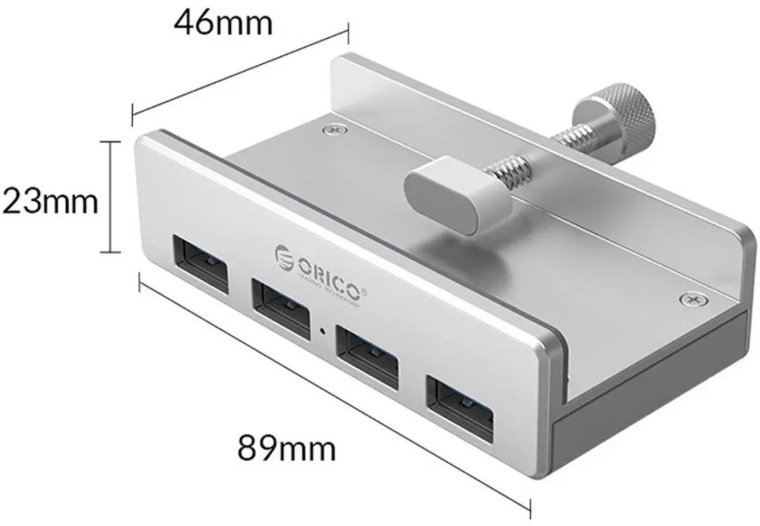 ORICO MH4PU-SV-BP USB-Hub 5 Poorten USB 3.1 Gen 1 - Transparant - afbeelding 4 van 6