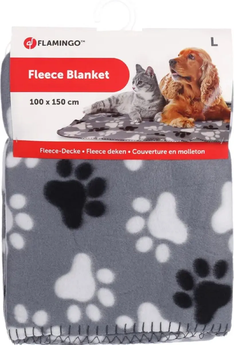 Flamingo Esma Fleece Deken - 100x150cm - Grijs
