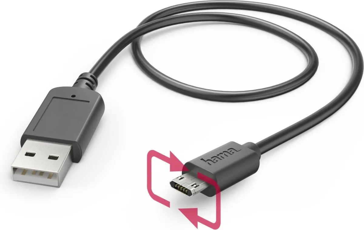 Hama 173675 Laadkabel Micro USB Reversible 1.4m - Kleurenmix