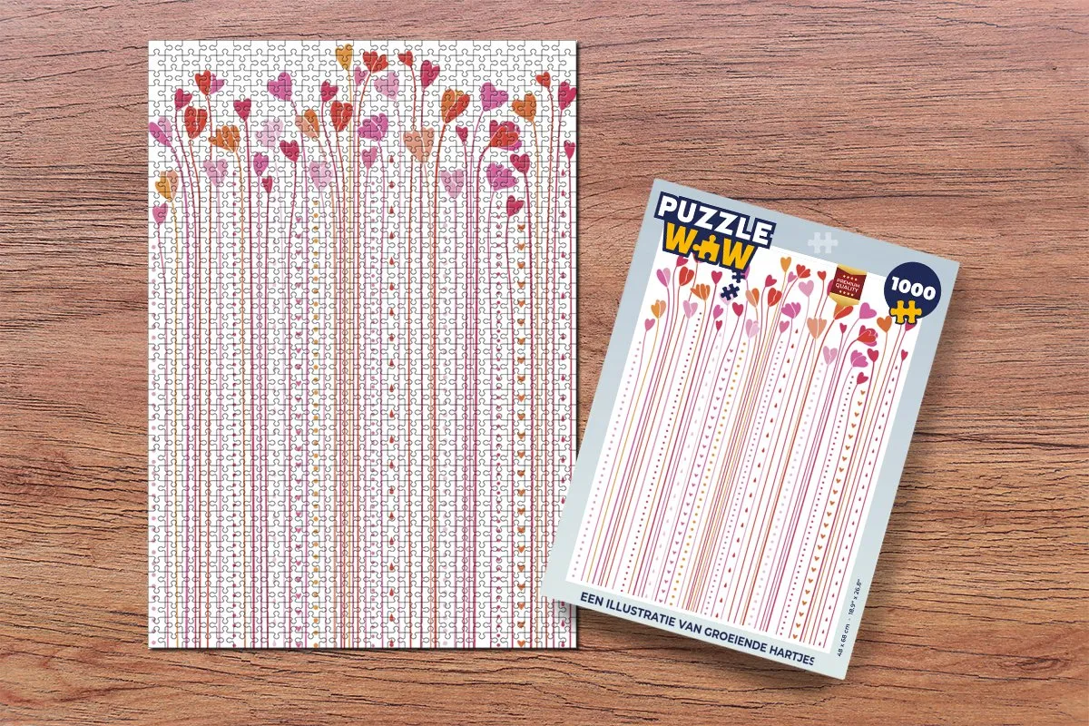PuzzleWow Legpuzzel Groeiende Hartjes 1000 Stuks - Multicolor