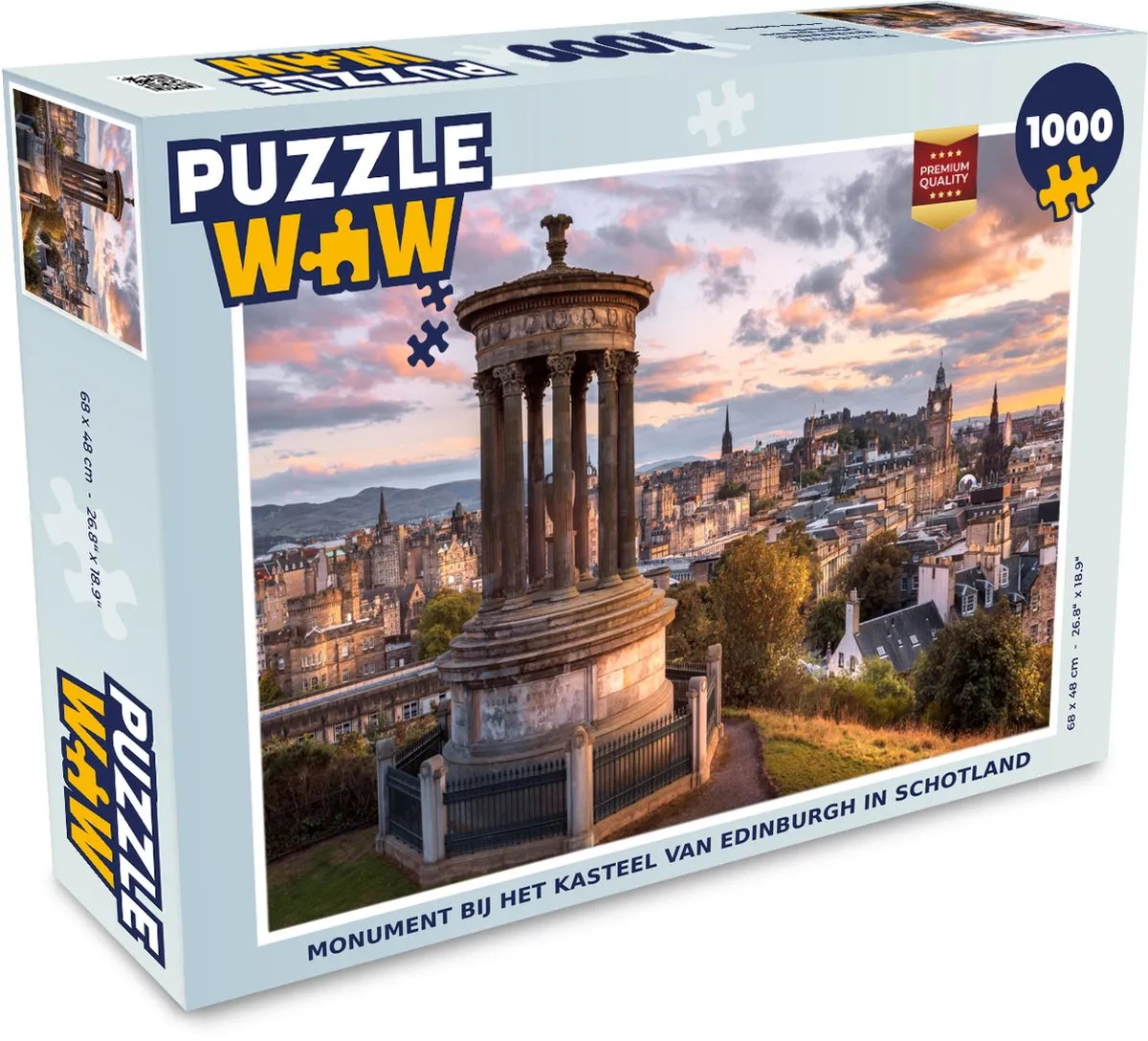 PuzzleWow Legpuzzel Edinburgh Kasteel 1000 Stuks - Multicolor