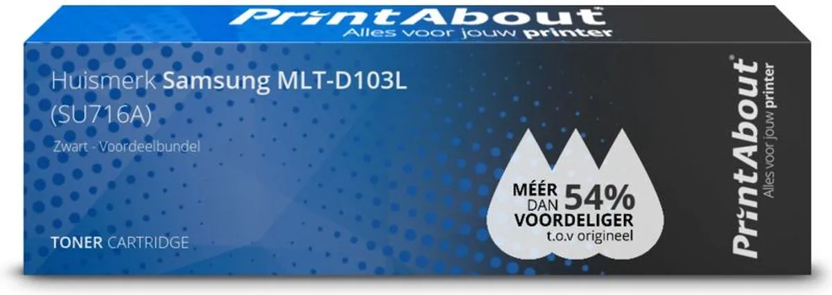 PrintAbout MLT-D103L-PA2 Tonercartridges Zwart - 2 Stuks