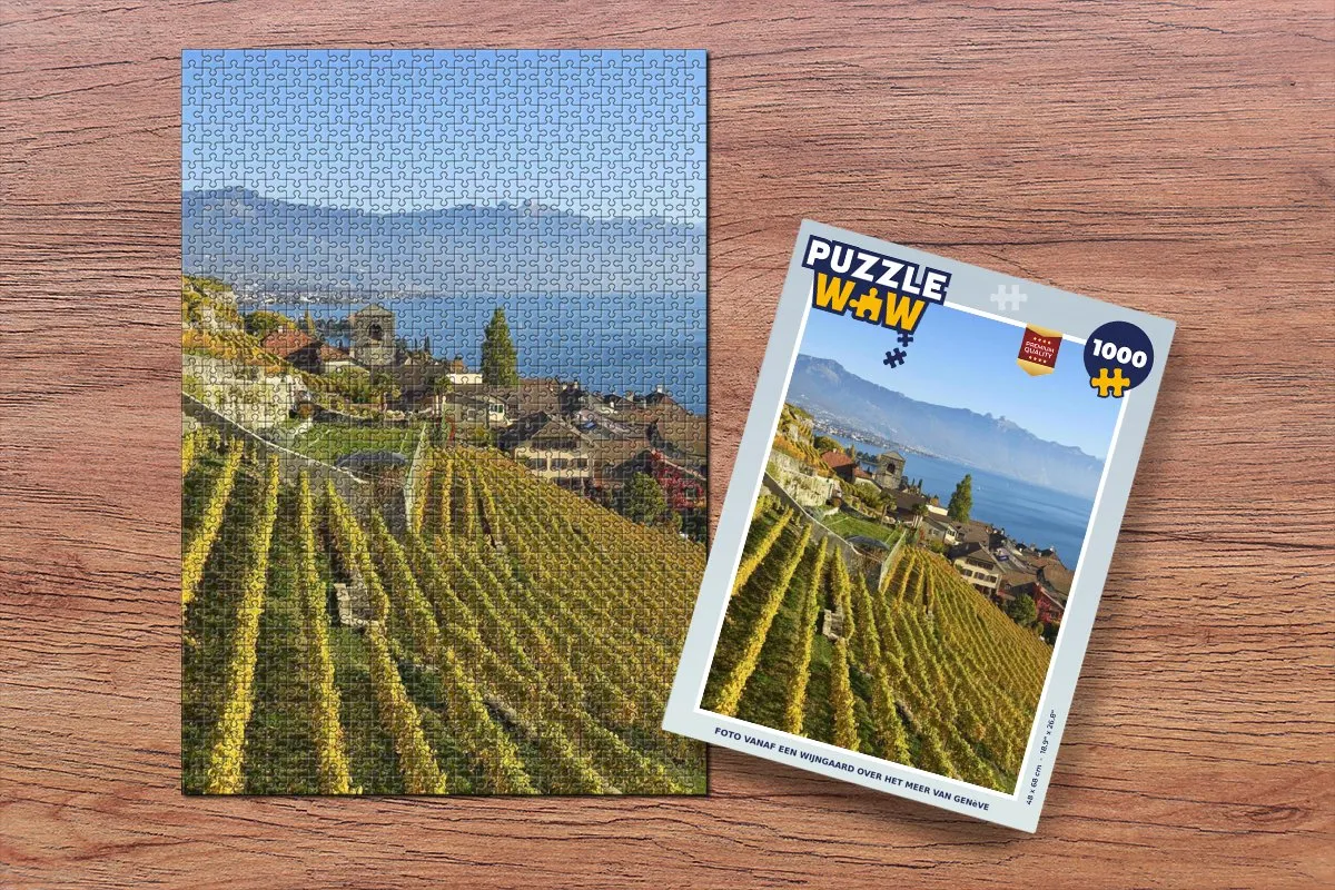 PuzzleWow Legpuzzel 1000 Stuks - Meer van Genève - Multicolor