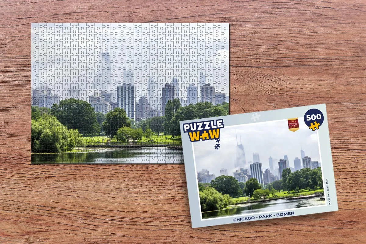 PuzzleWow Chicago Park Legpuzzel 500 Stuks - Multicolor
