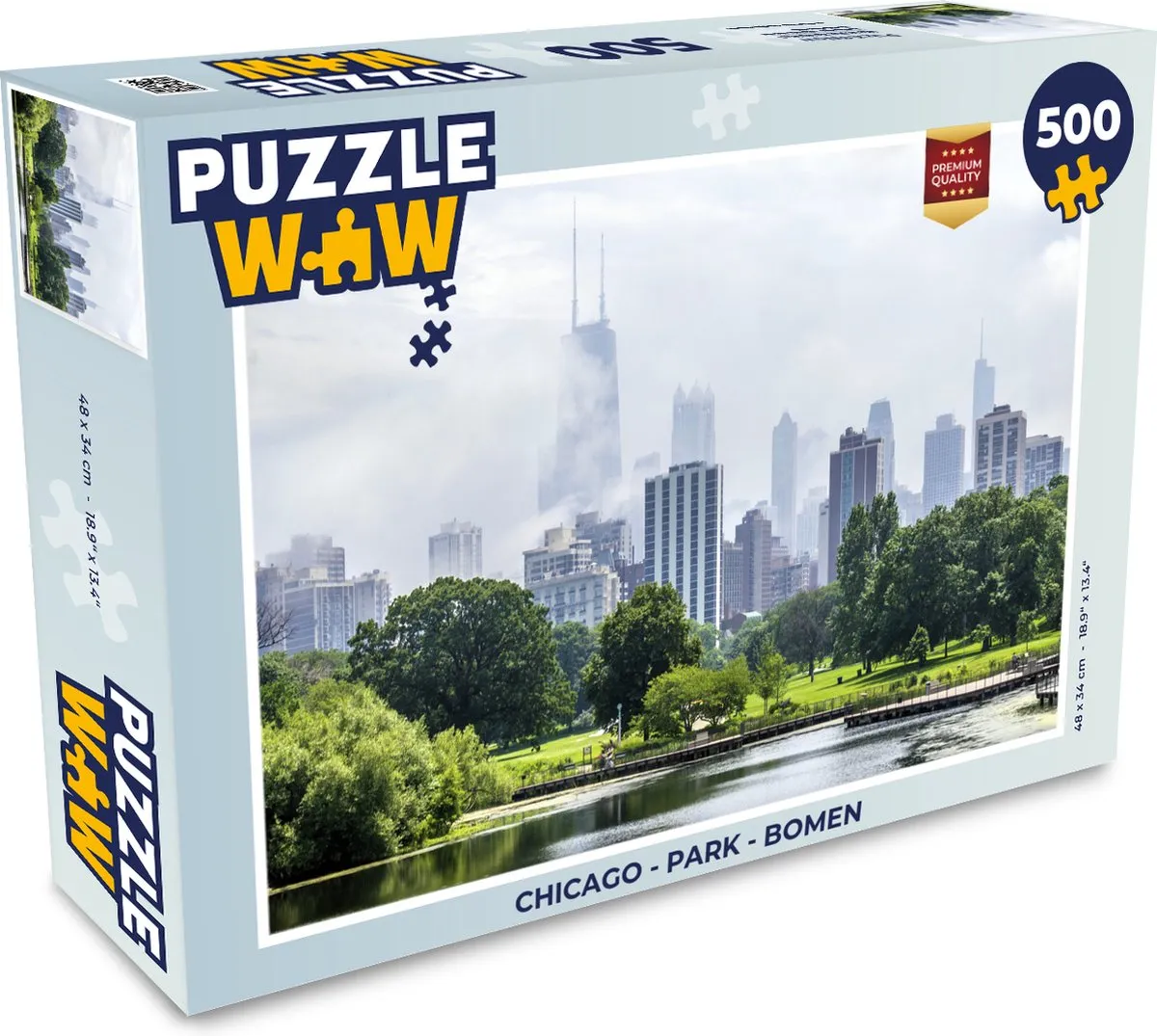 PuzzleWow Chicago Park Legpuzzel 500 Stuks - Multicolor