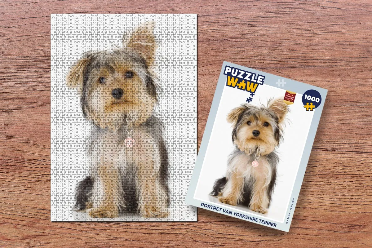 PuzzleWow Legpuzzel Portret Yorkshire Terrier 1000 Stuks - Multicolor