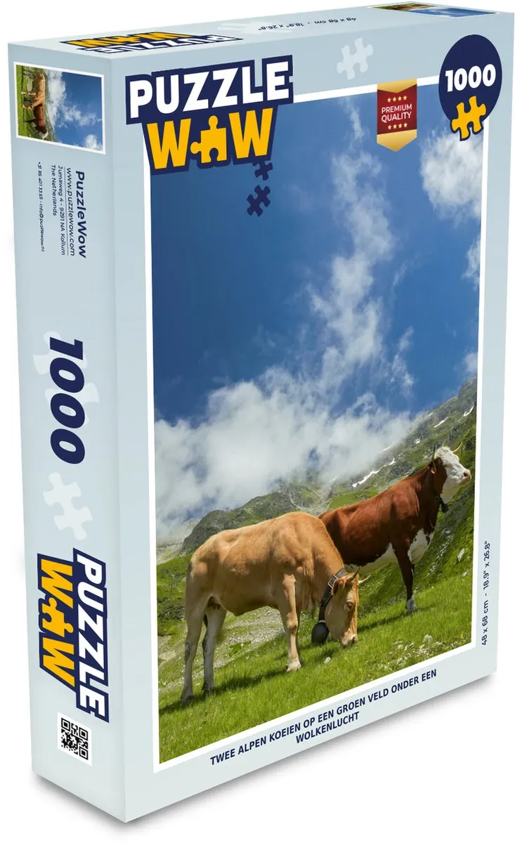 PuzzleWow Alpen Koeien Legpuzzel 1000 Stuks