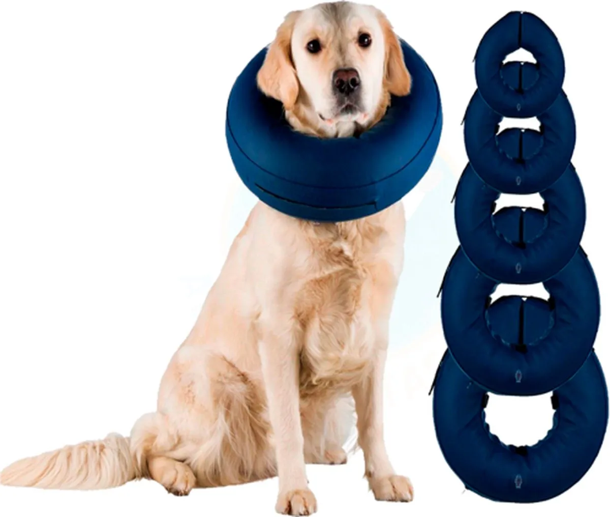 Trixie Opblaasbare Beschermkraag Blauw - 66-78cm