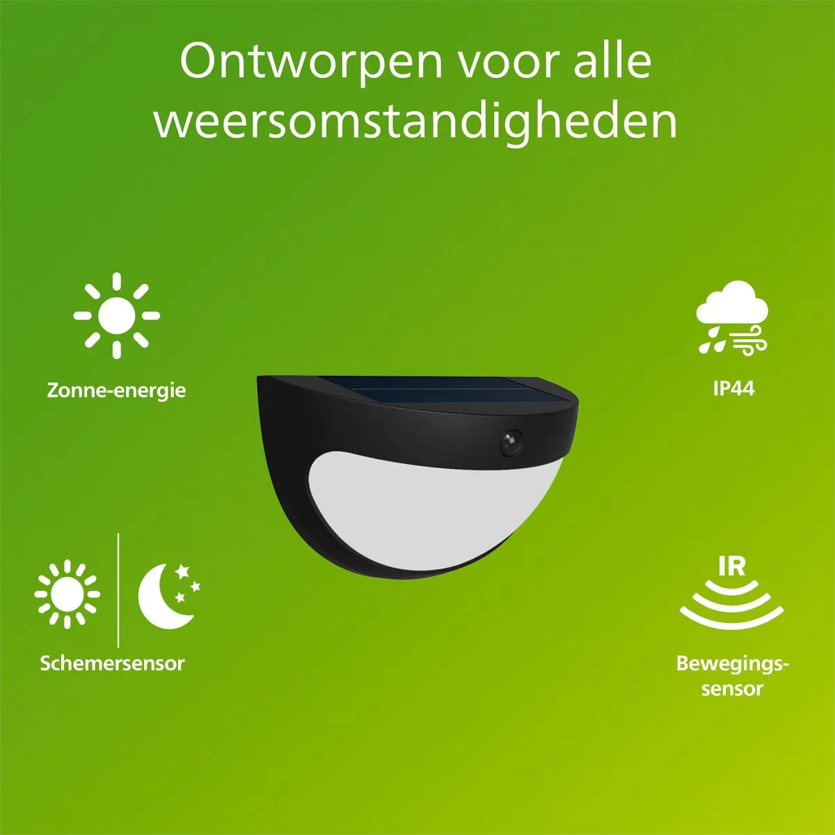 Philips Swyn Solar Wandlamp 3.8W - Zwart