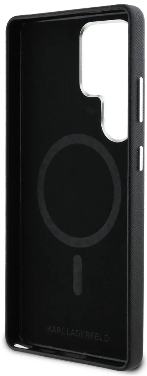 Karl Lagerfeld Saffiano MagSafe Hoesje - Samsung Galaxy S25 Ultra - Zwart - afbeelding 4 van 6