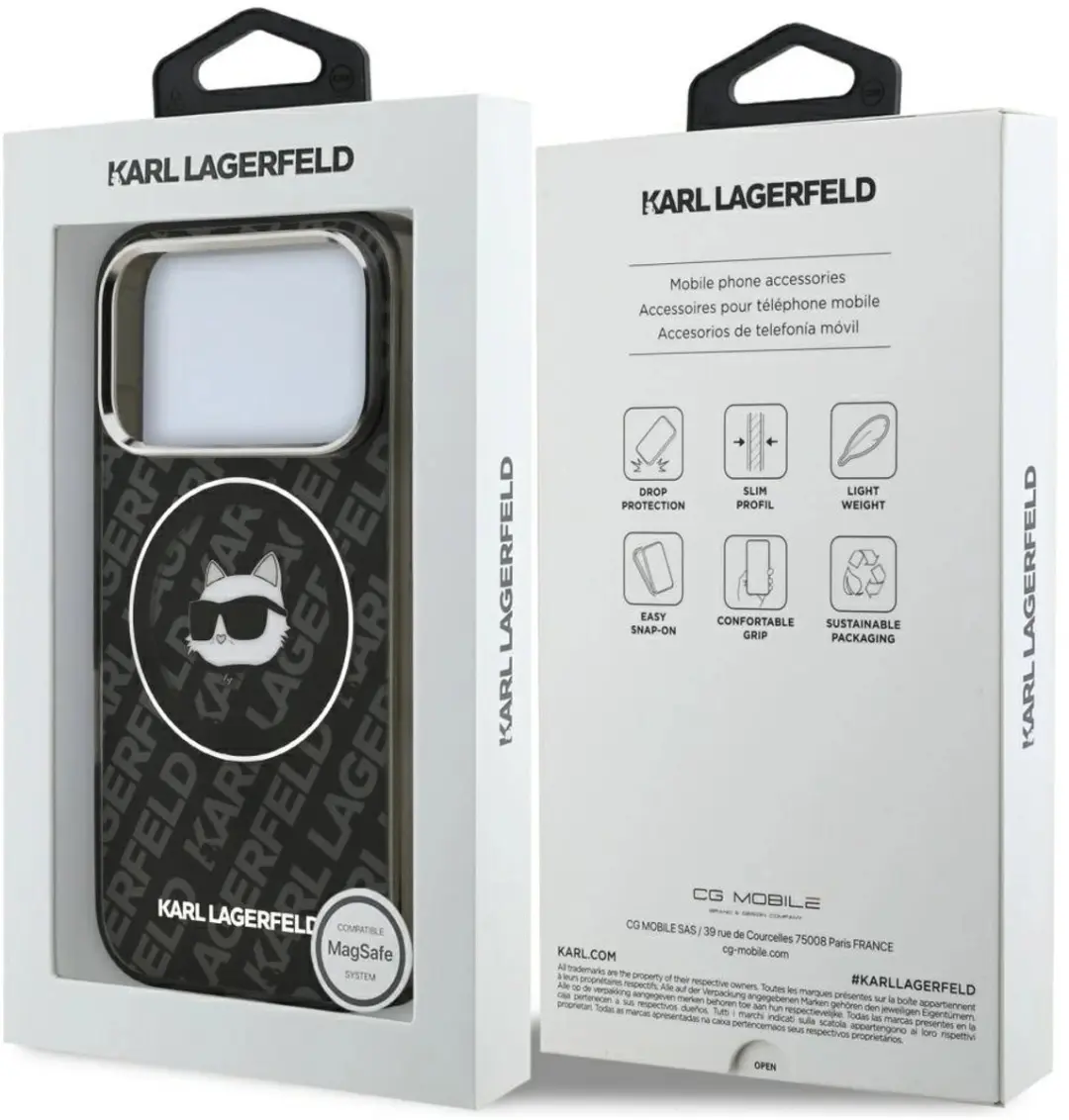 Karl Lagerfeld IML Choupette's Head MagSafe Hoesje - iPhone 17 Pro - Zwart - afbeelding 6 van 6