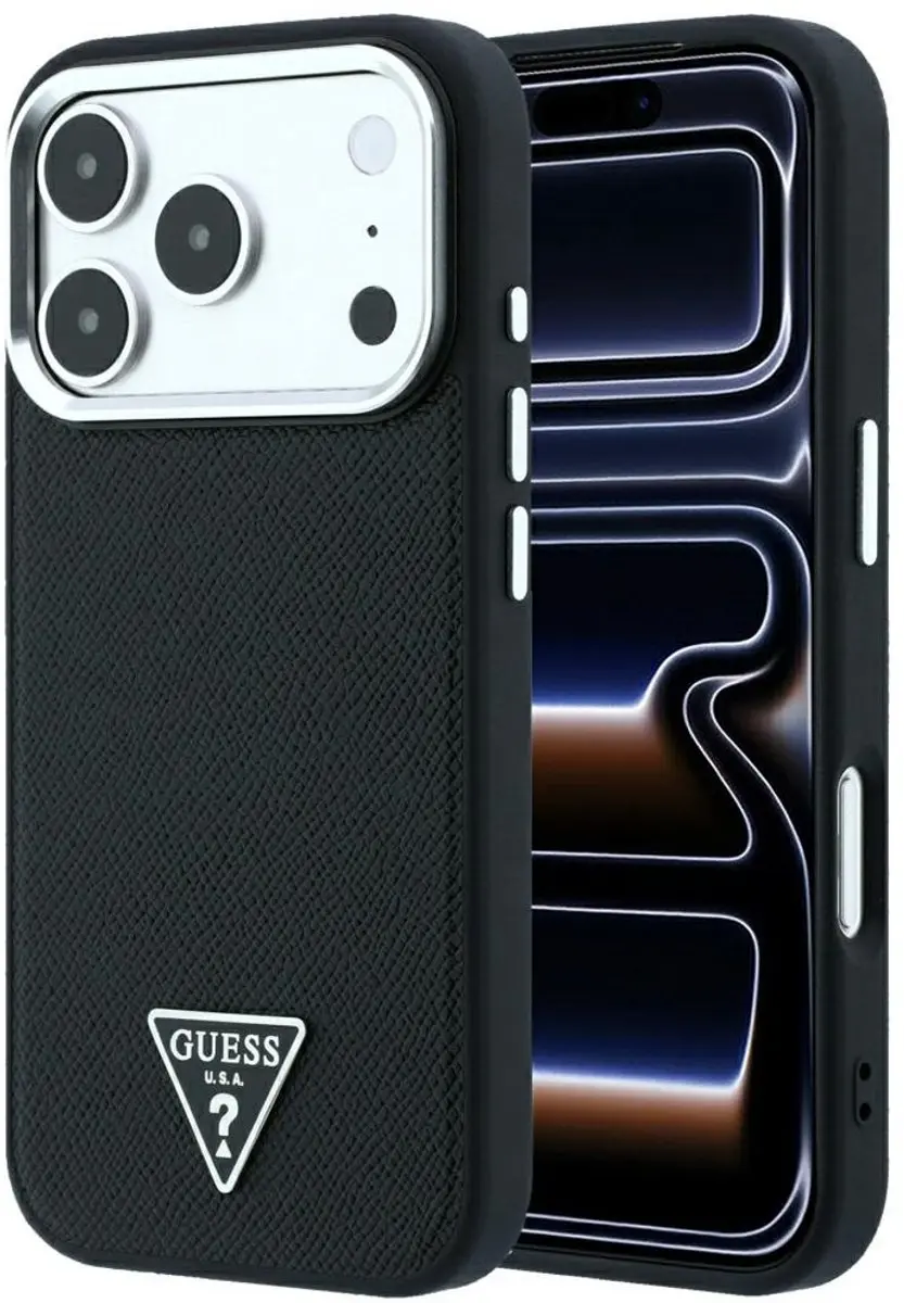 Guess MagSafe Hoesje Gegranuleerd Driehoek Logo