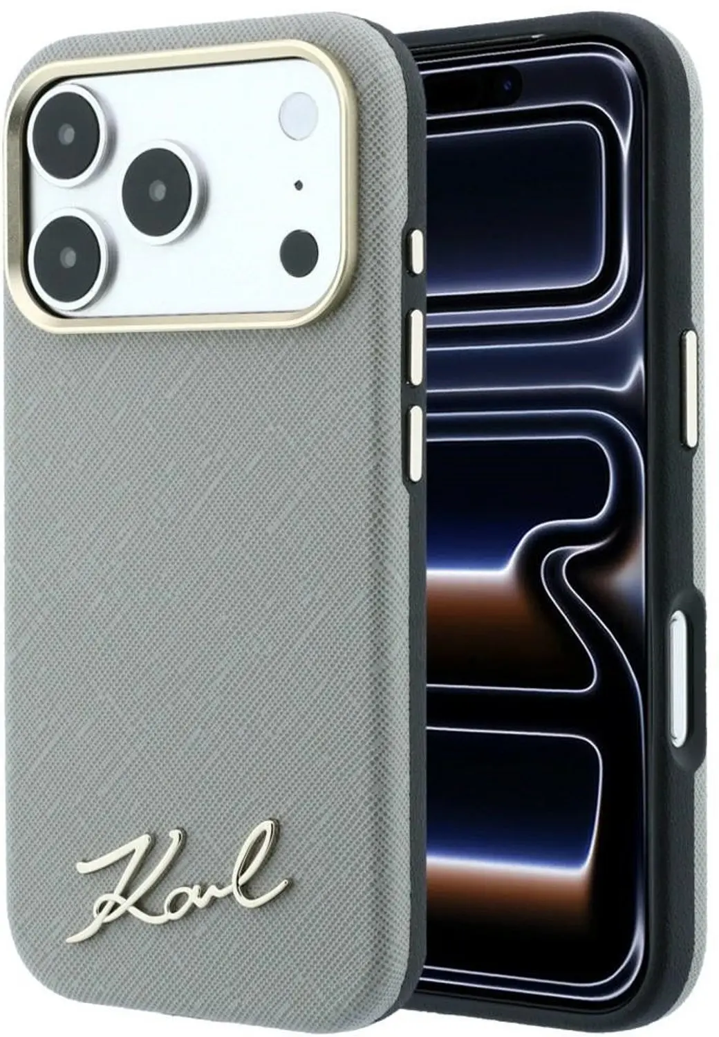 Karl Lagerfeld Saffiano Small Script Metal Logo Hoesje