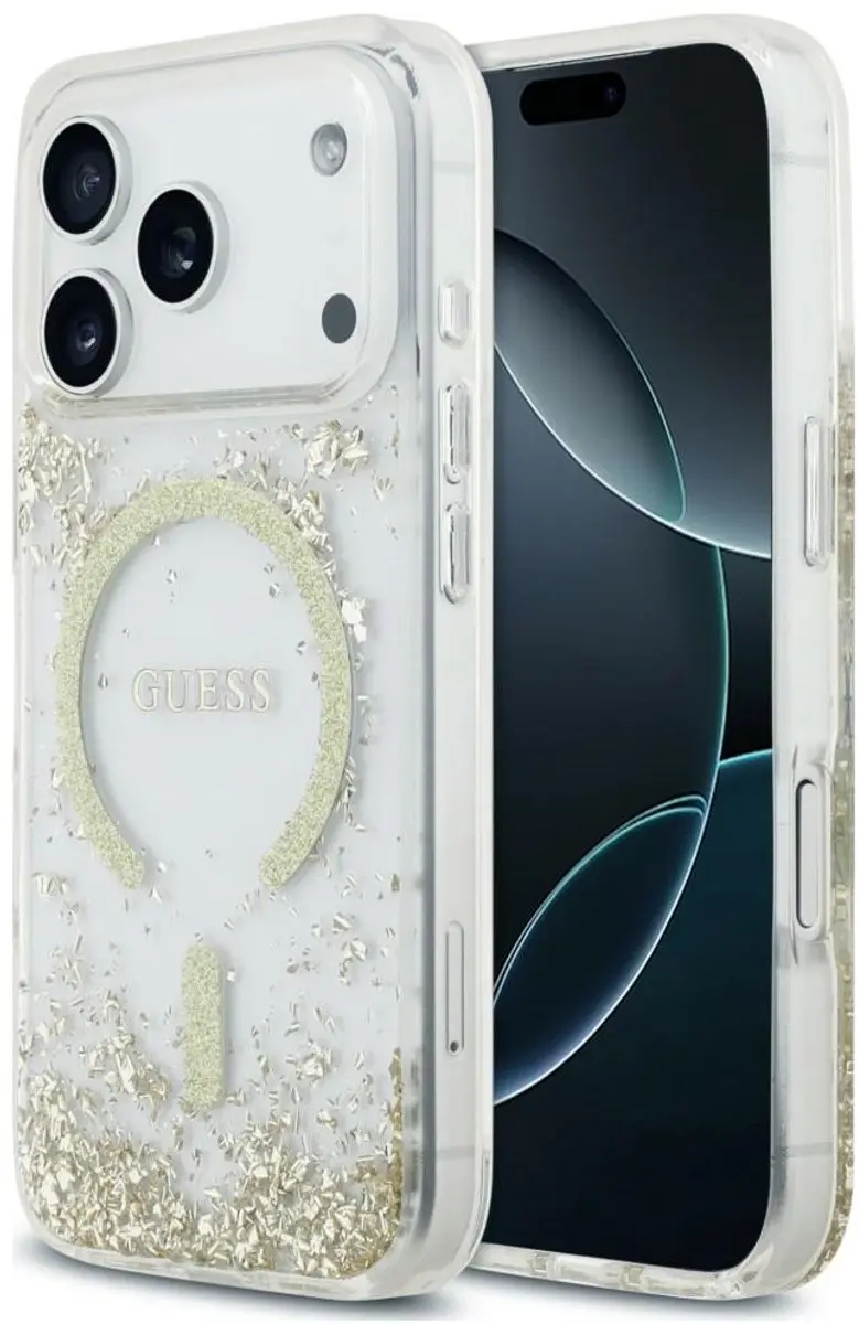 Guess Resin Bottom Glitter MagSafe Hoesje